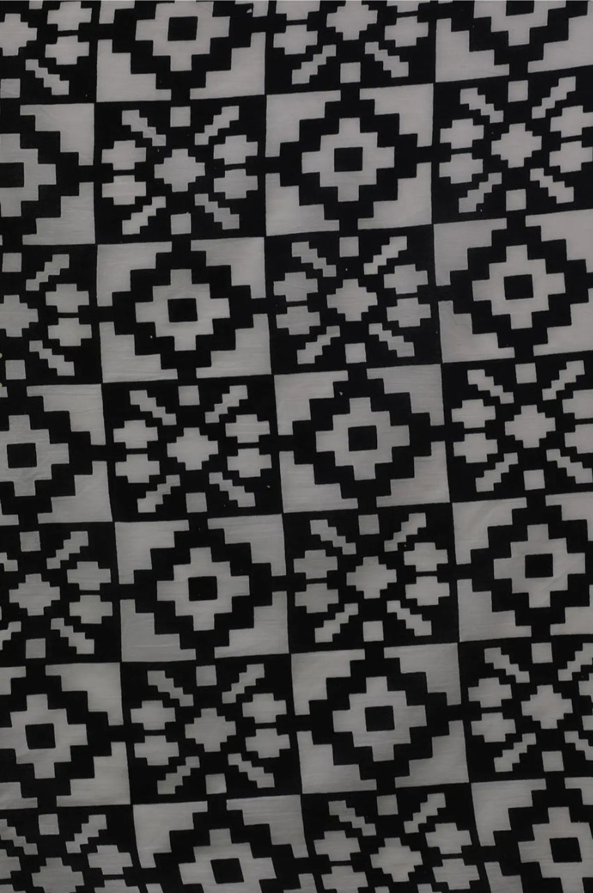Flock & Fable — Cotton Mulmul Printed Saree