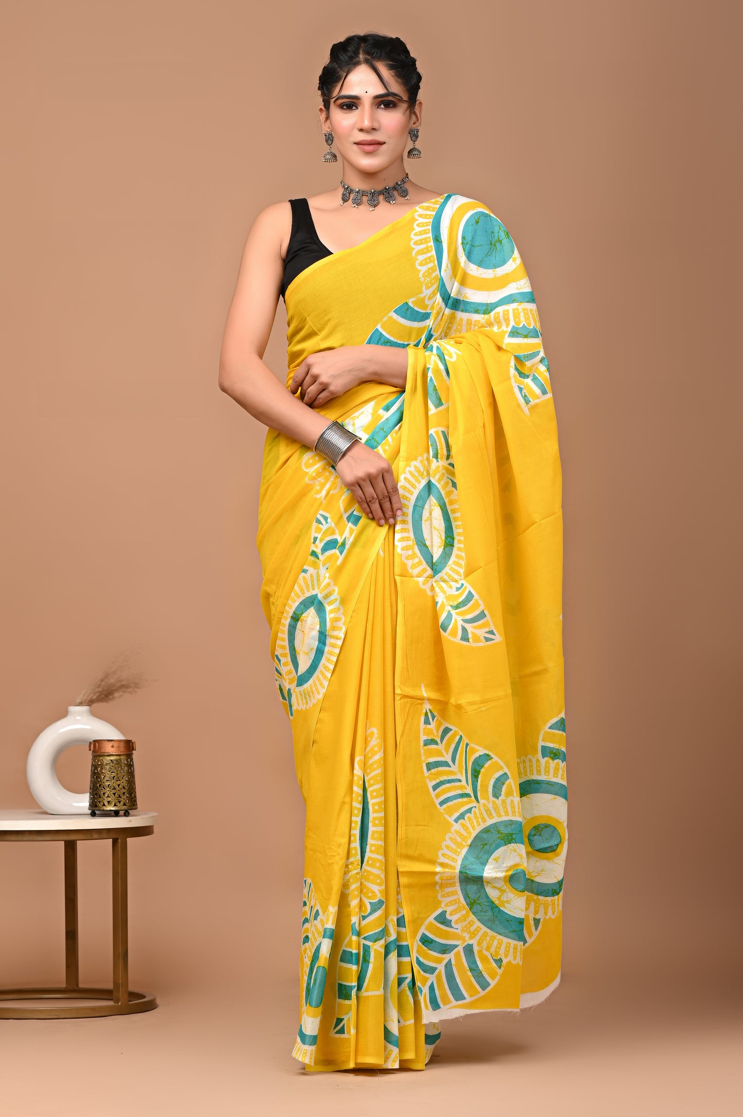 Batiksi Cotton Mul Printed Saree