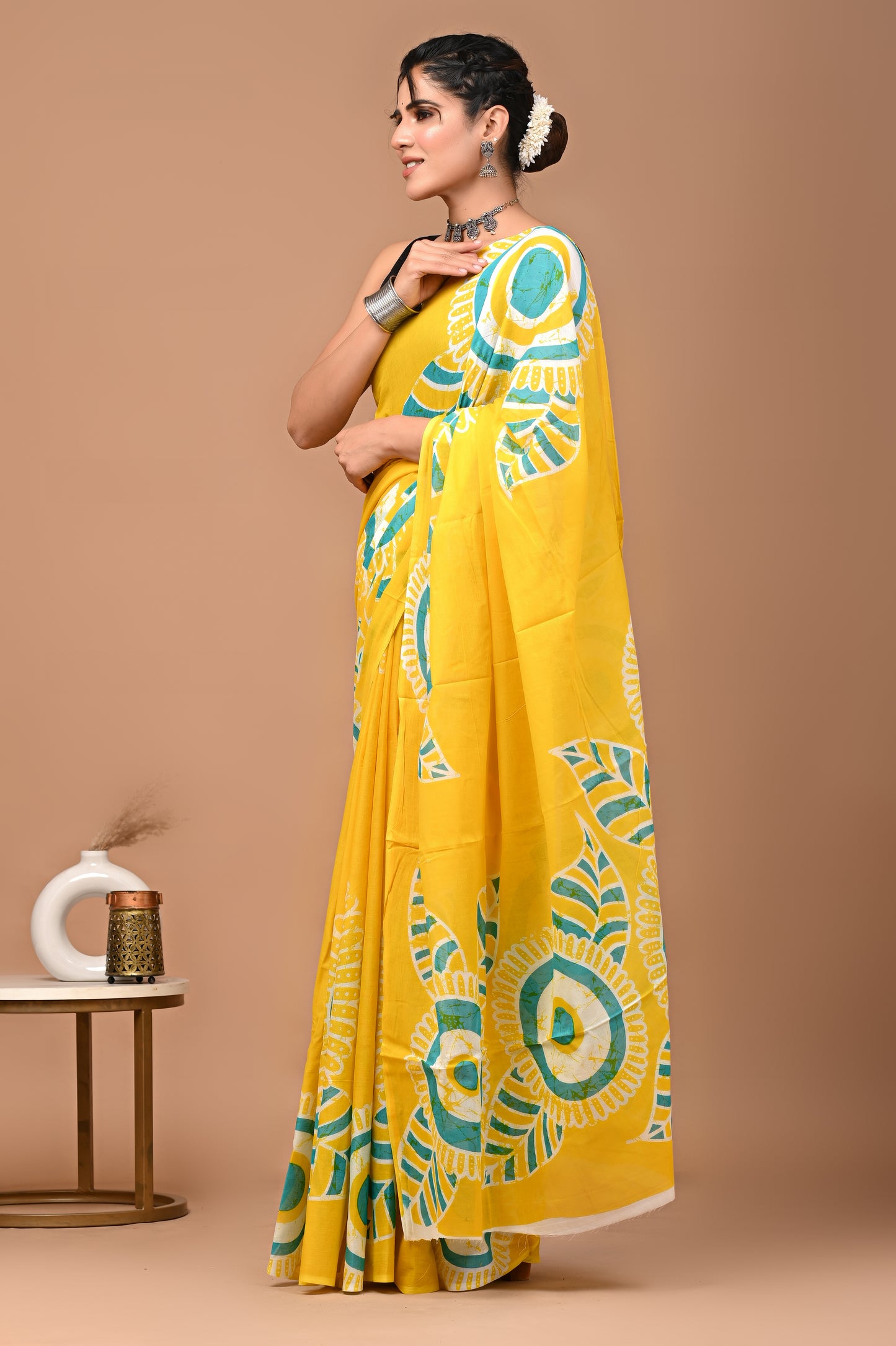 Batiksi Cotton Mul Printed Saree