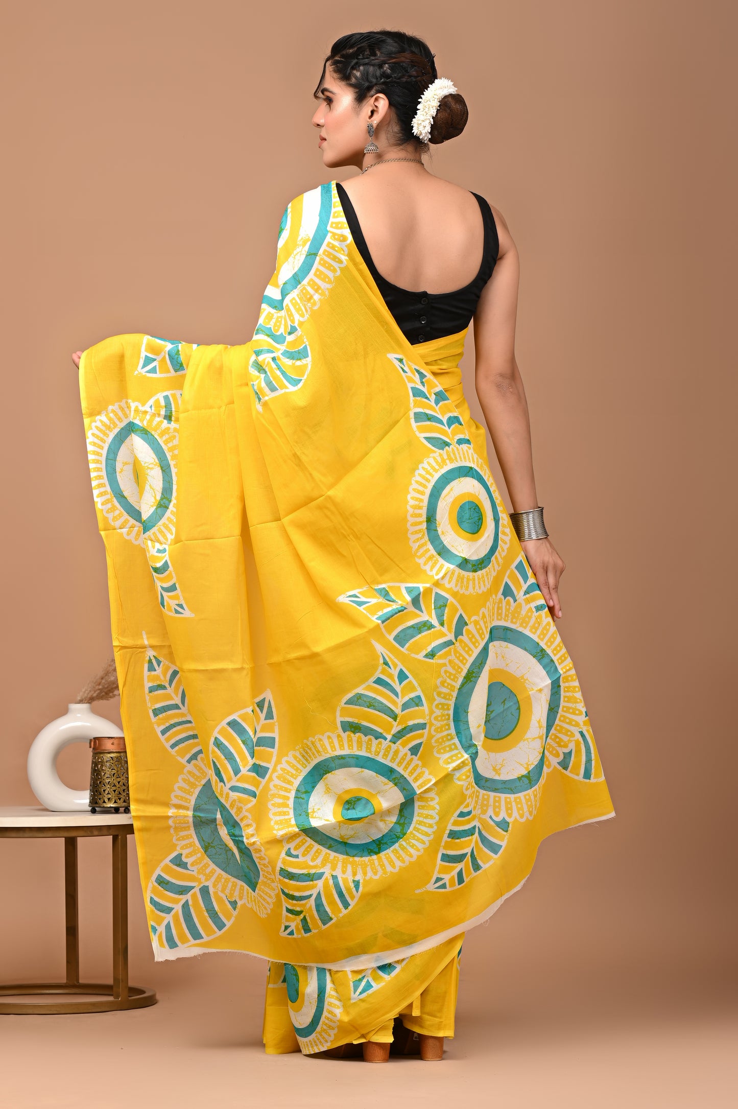 Batiksi Cotton Mul Printed Saree