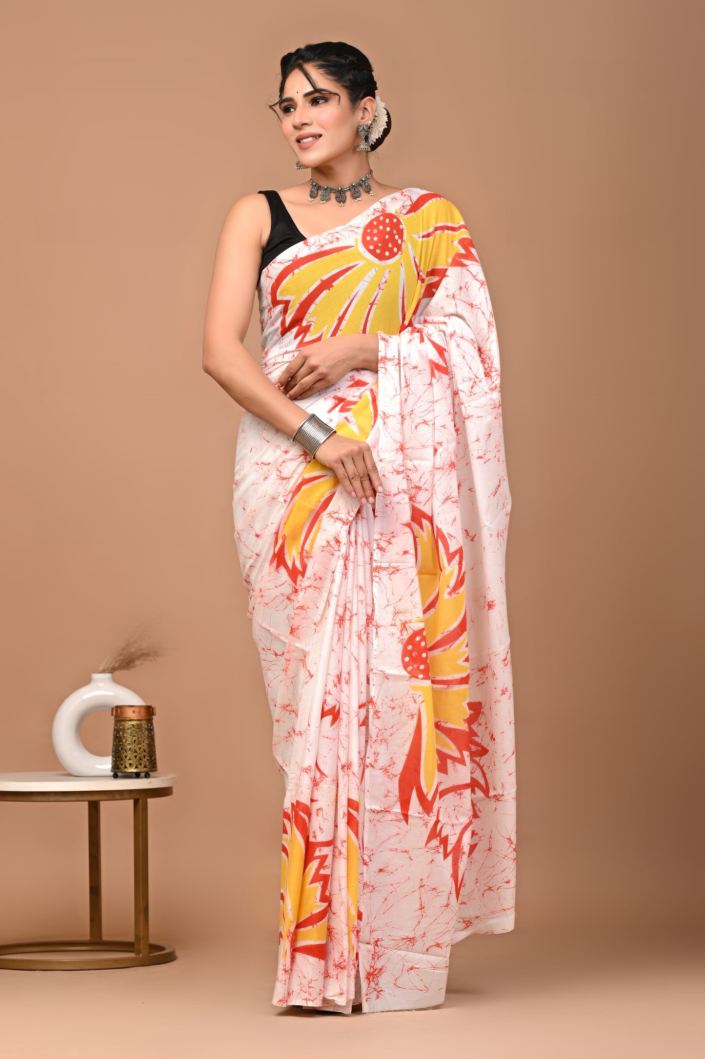 Batiksi Cotton Mul Printed Saree