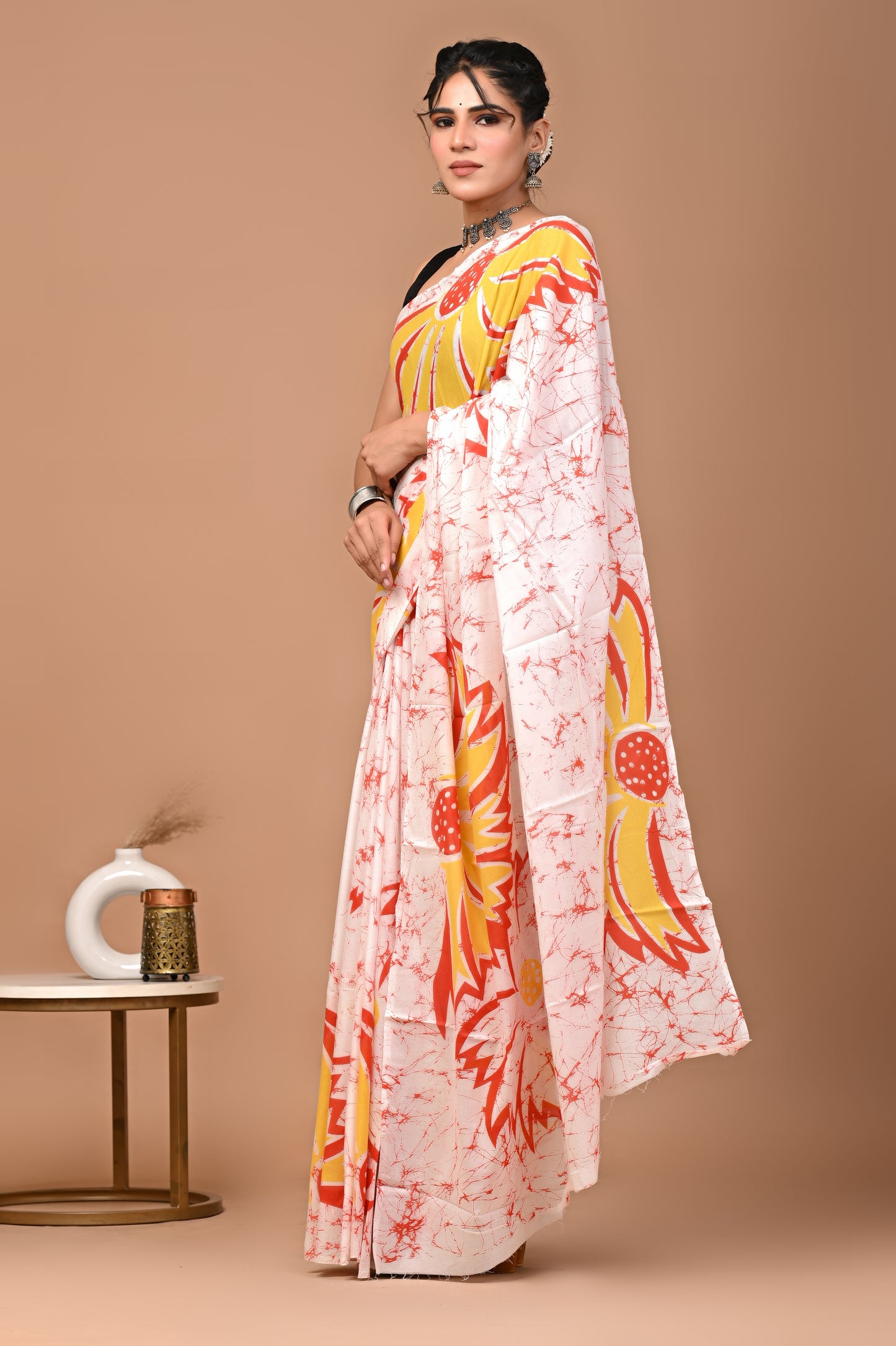 Batiksi Cotton Mul Printed Saree