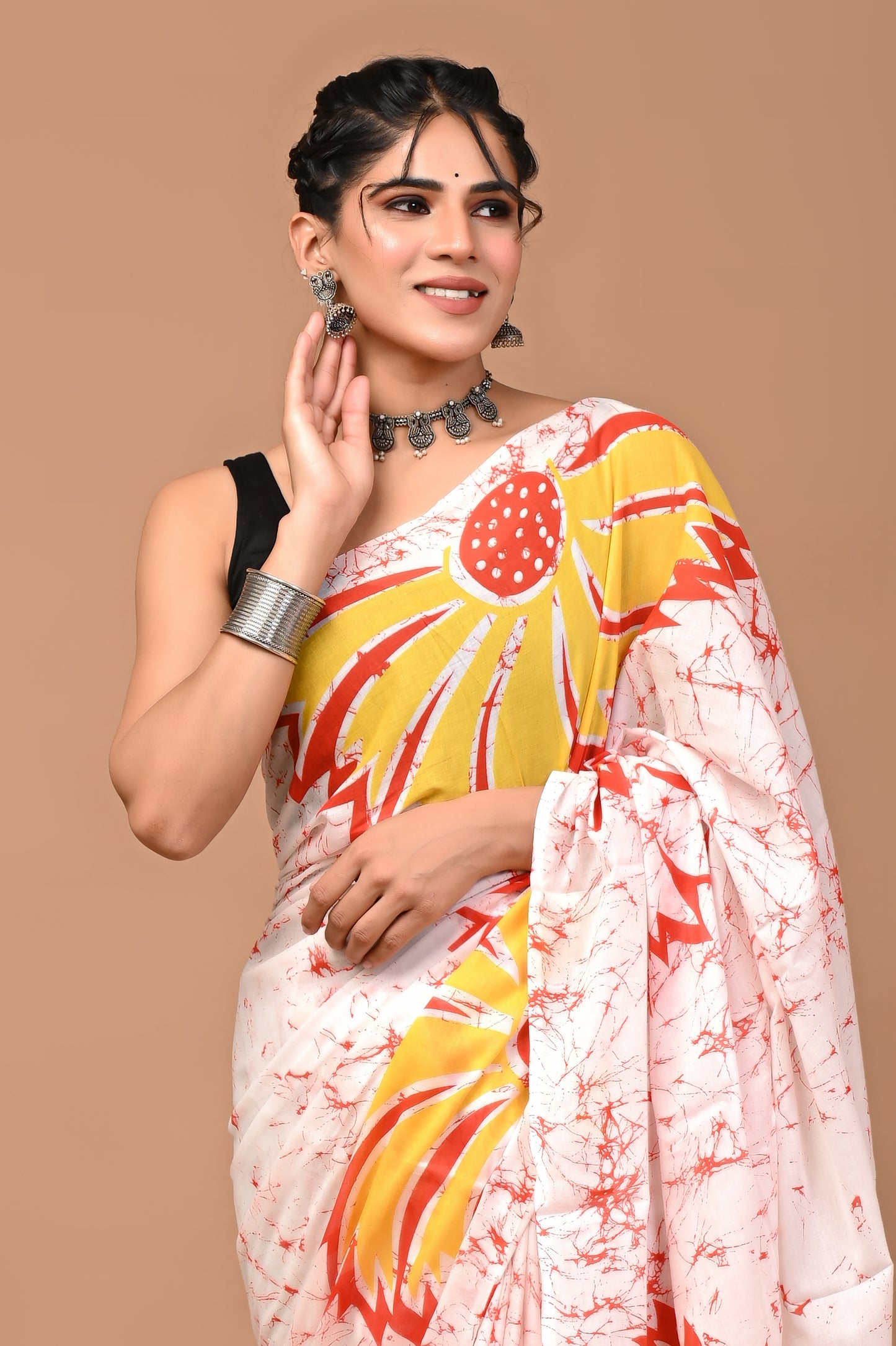 Batiksi Cotton Mul Printed Saree
