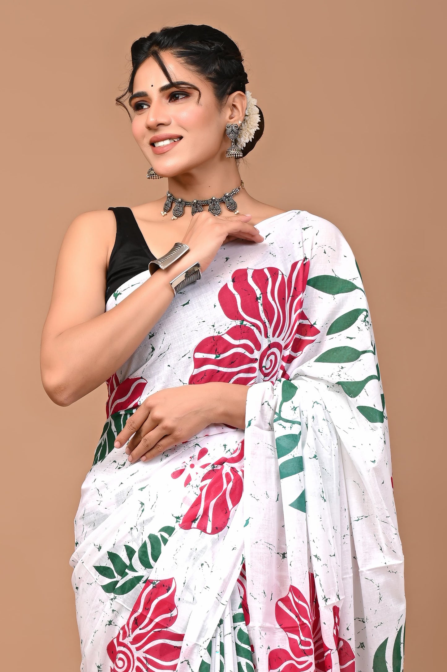 Batksi Cotton Mul Printed Saree