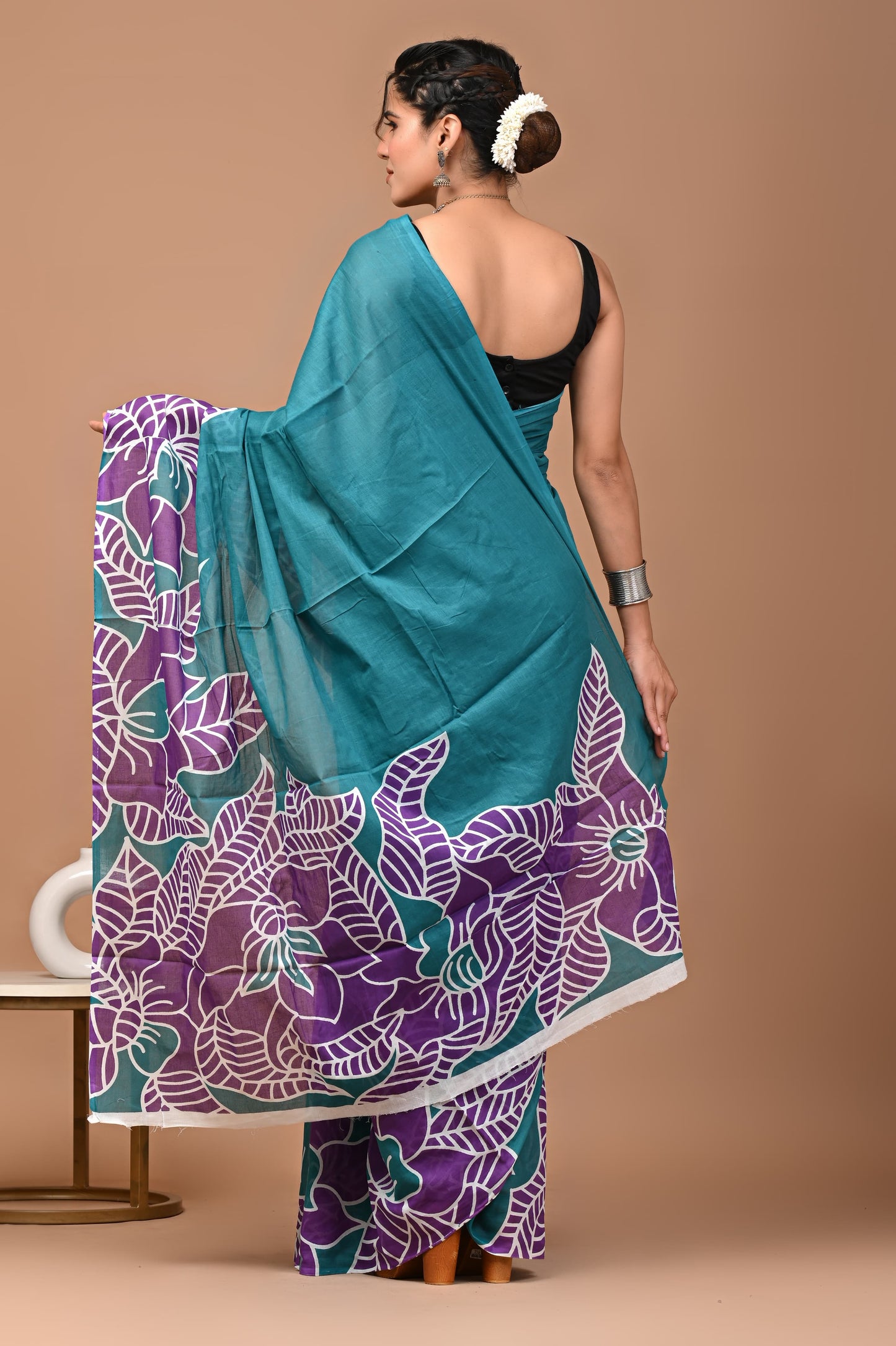 Batiksi Cotton Mul Printed Saree
