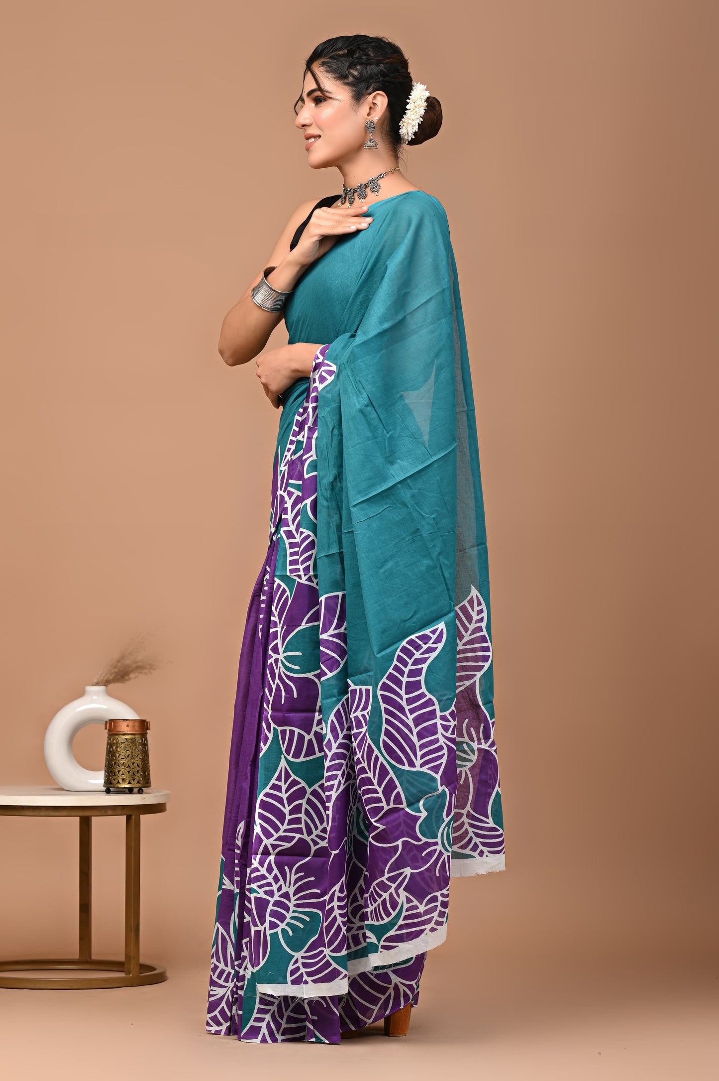 Batiksi Cotton Mul Printed Saree
