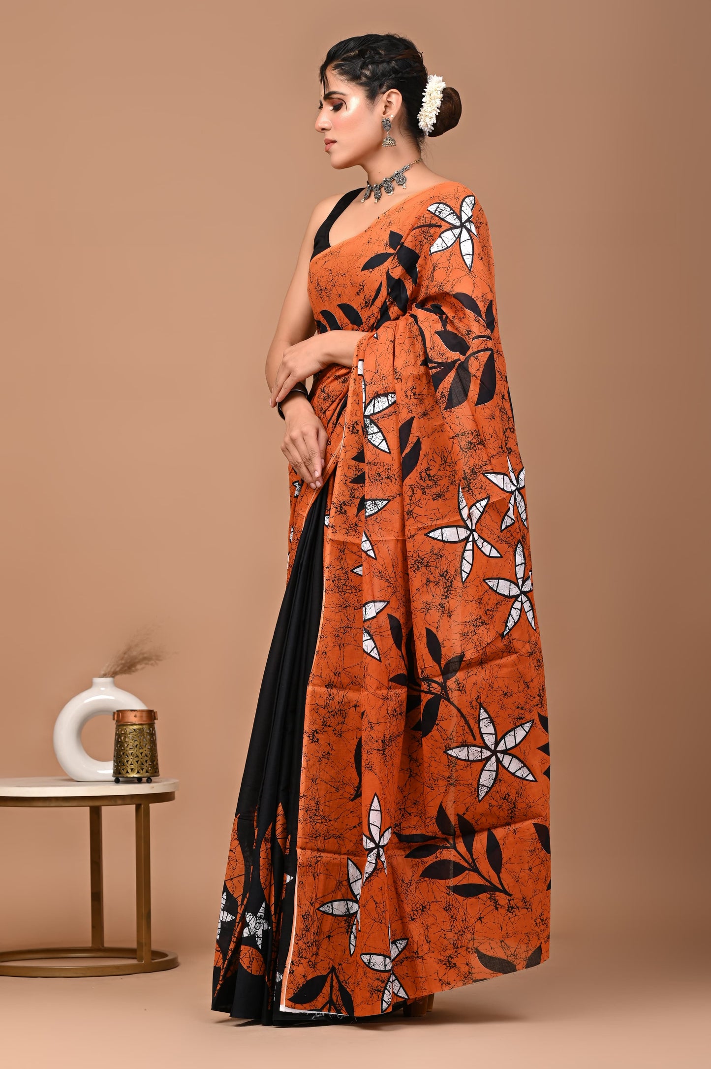 Batiksi Cotton Mul Printed Saree