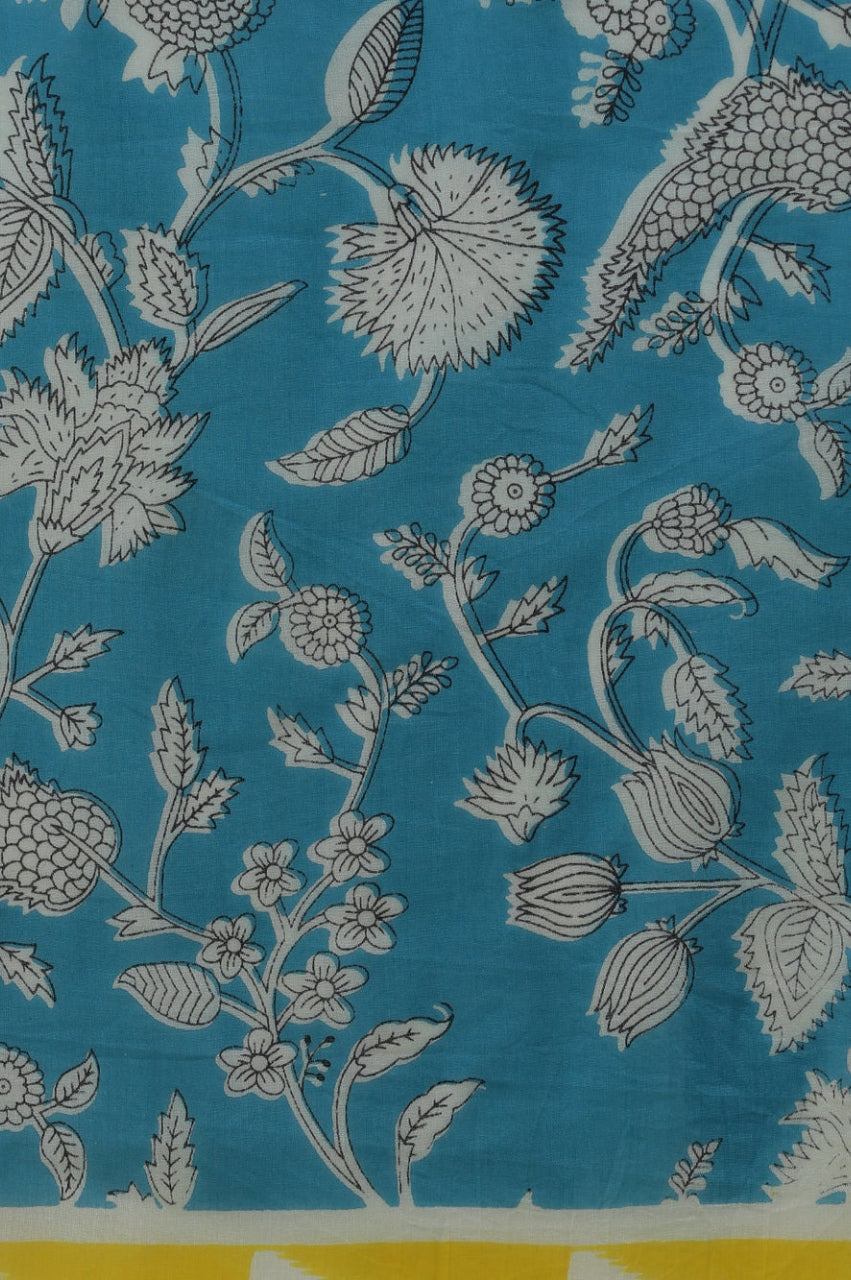 Golden Drift — Cotton Mulmul Printed Saree