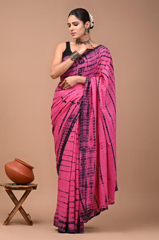 GULZAAR : Hand Dyed Tie and Dye Cotton Mul Saree