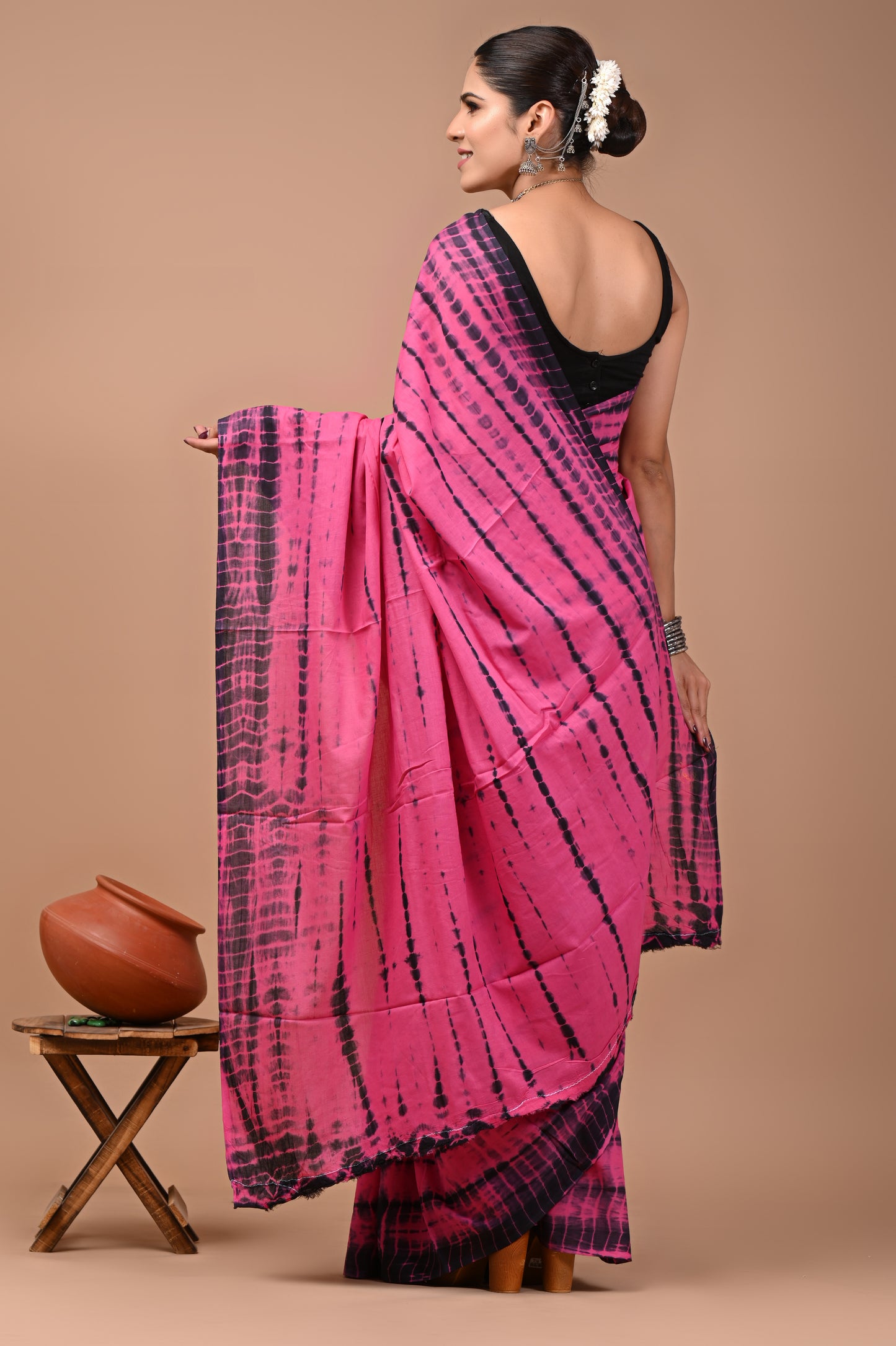 GULZAAR : Hand Dyed Tie and Dye Cotton Mul Saree