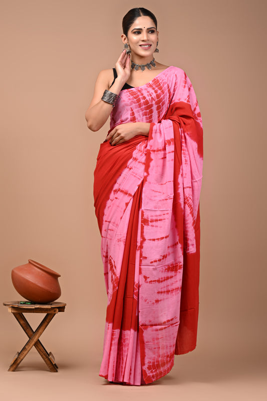 GULZAAR : Hand Dyed Tie and Dye Cotton Mul Saree