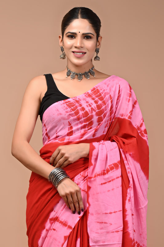 GULZAAR : Hand Dyed Tie and Dye Cotton Mul Saree
