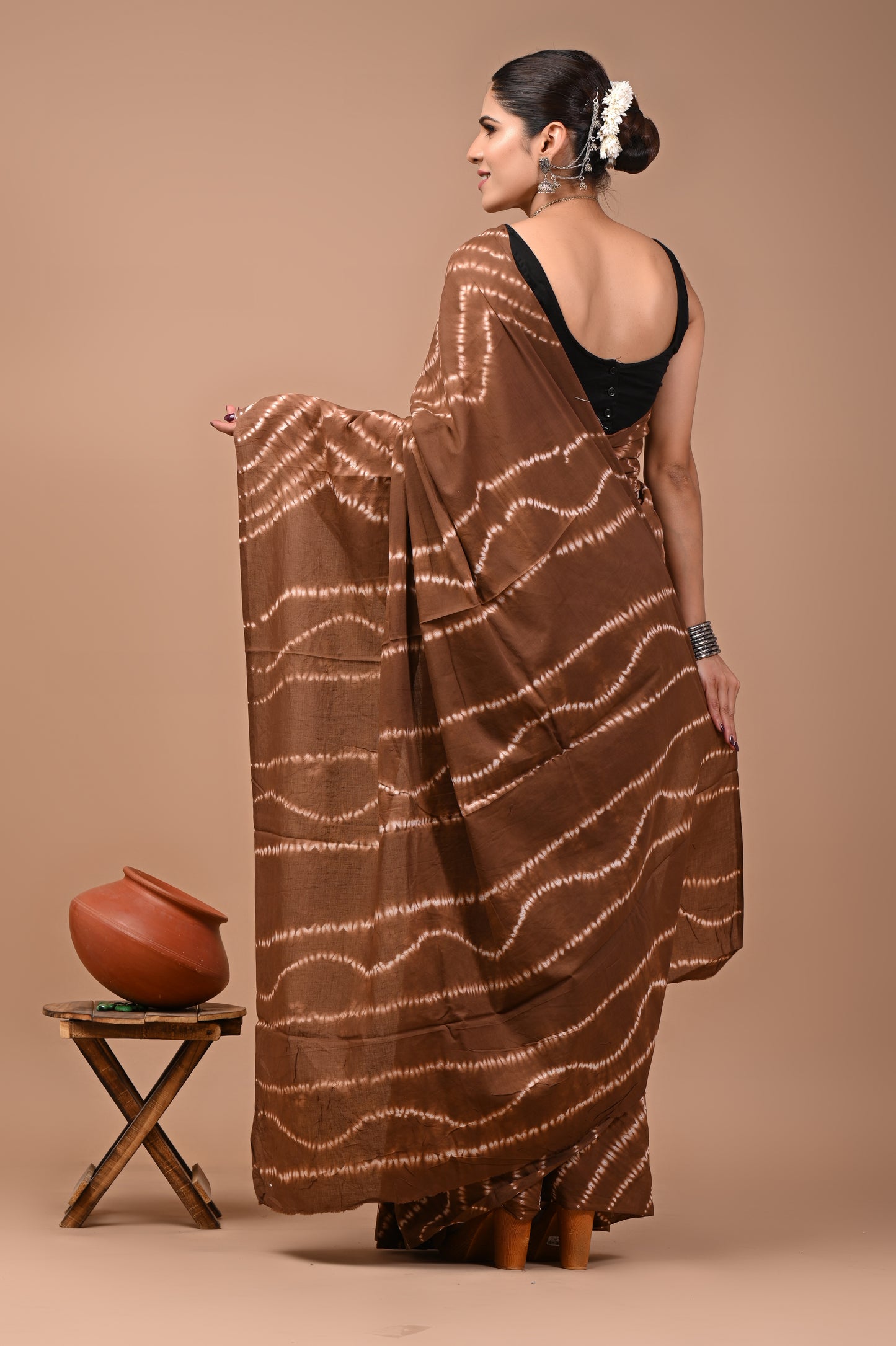GULZAAR : Hand Dyed Tie and Dye Cotton Mul Saree