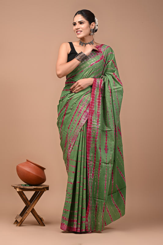 GULZAAR : Hand Dyed Tie and Dye Cotton Mul Saree