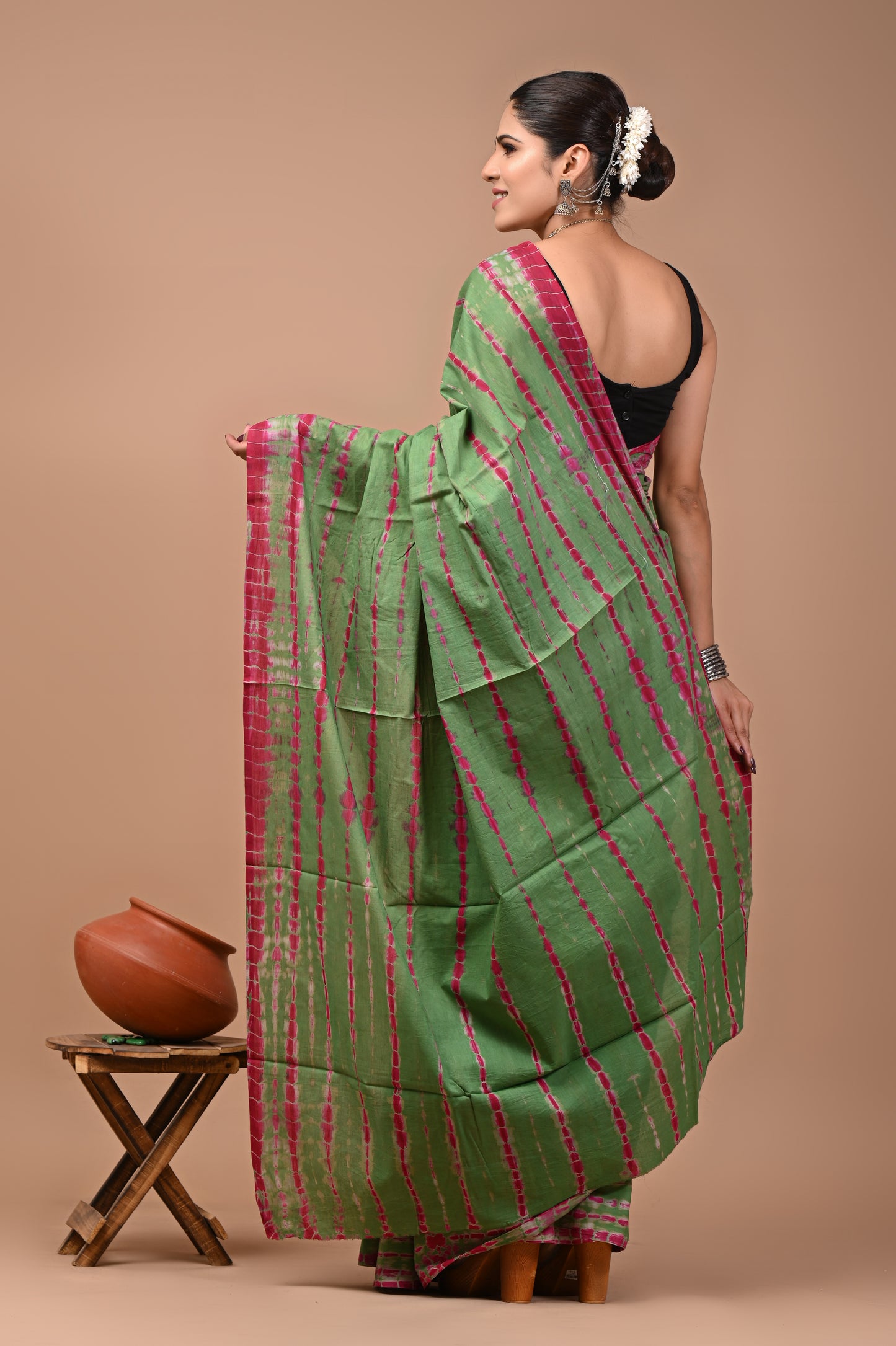 GULZAAR : Hand Dyed Tie and Dye Cotton Mul Saree