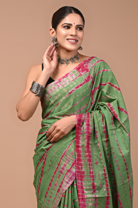 GULZAAR : Hand Dyed Tie and Dye Cotton Mul Saree