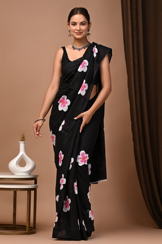 Blossom Cotton Mul Printed Saree