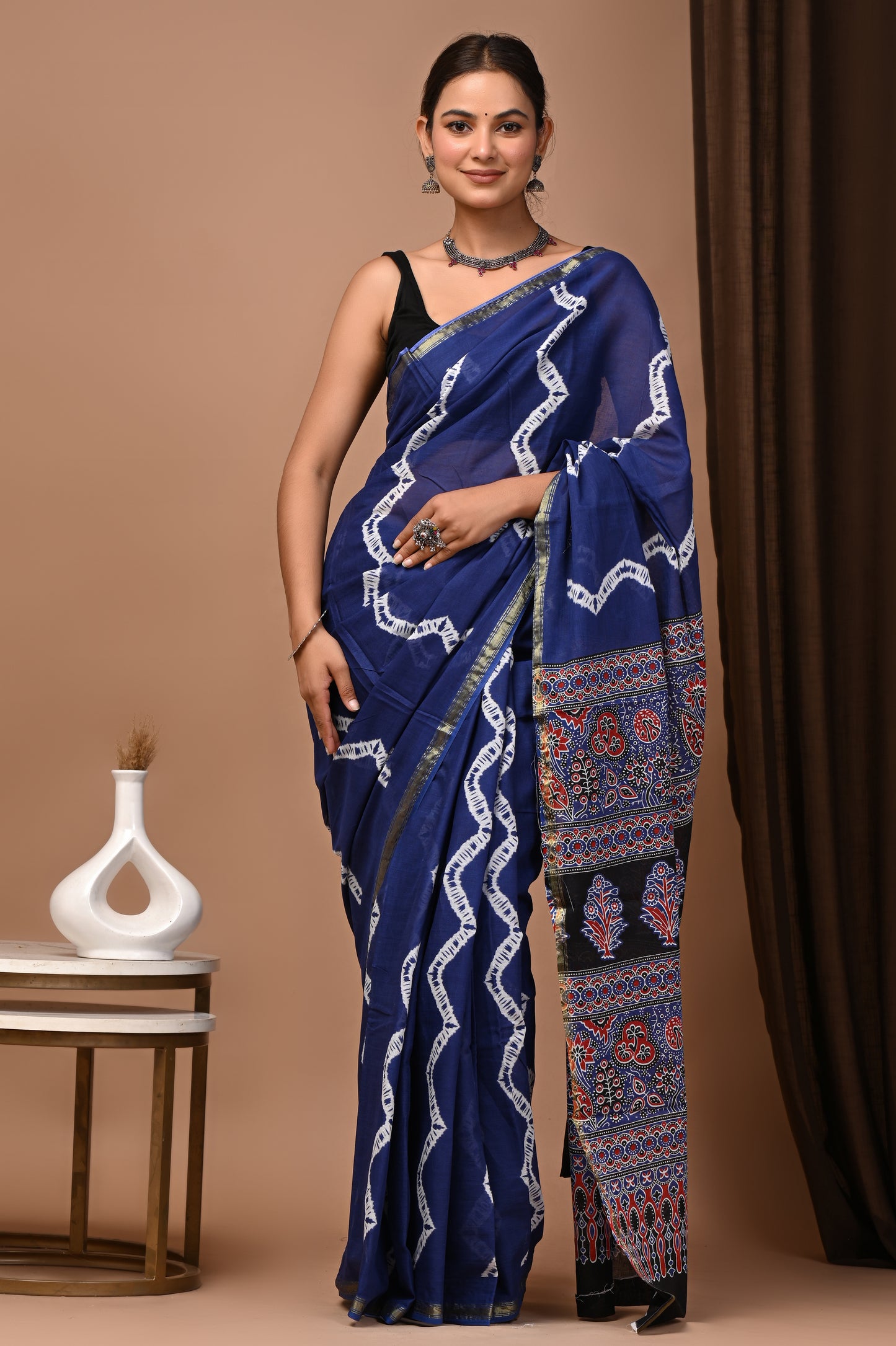 GOLD - Neel Laharia - Cotton Saree with Zari Borders