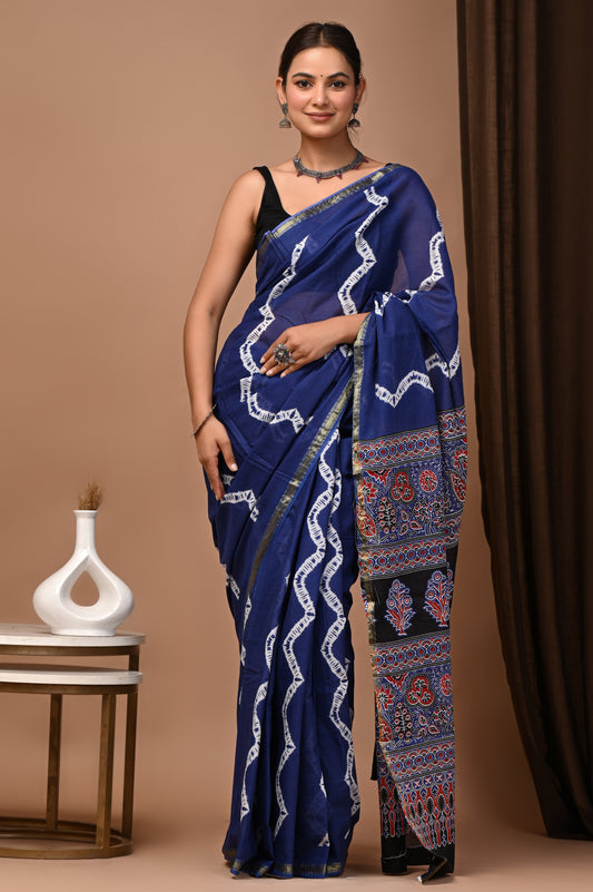 GOLD - Neel Laharia - Cotton Saree with Zari Borders