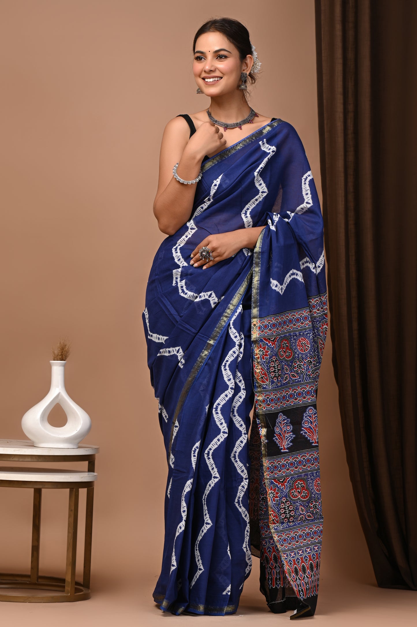 GOLD - Neel Laharia - Cotton Saree with Zari Borders
