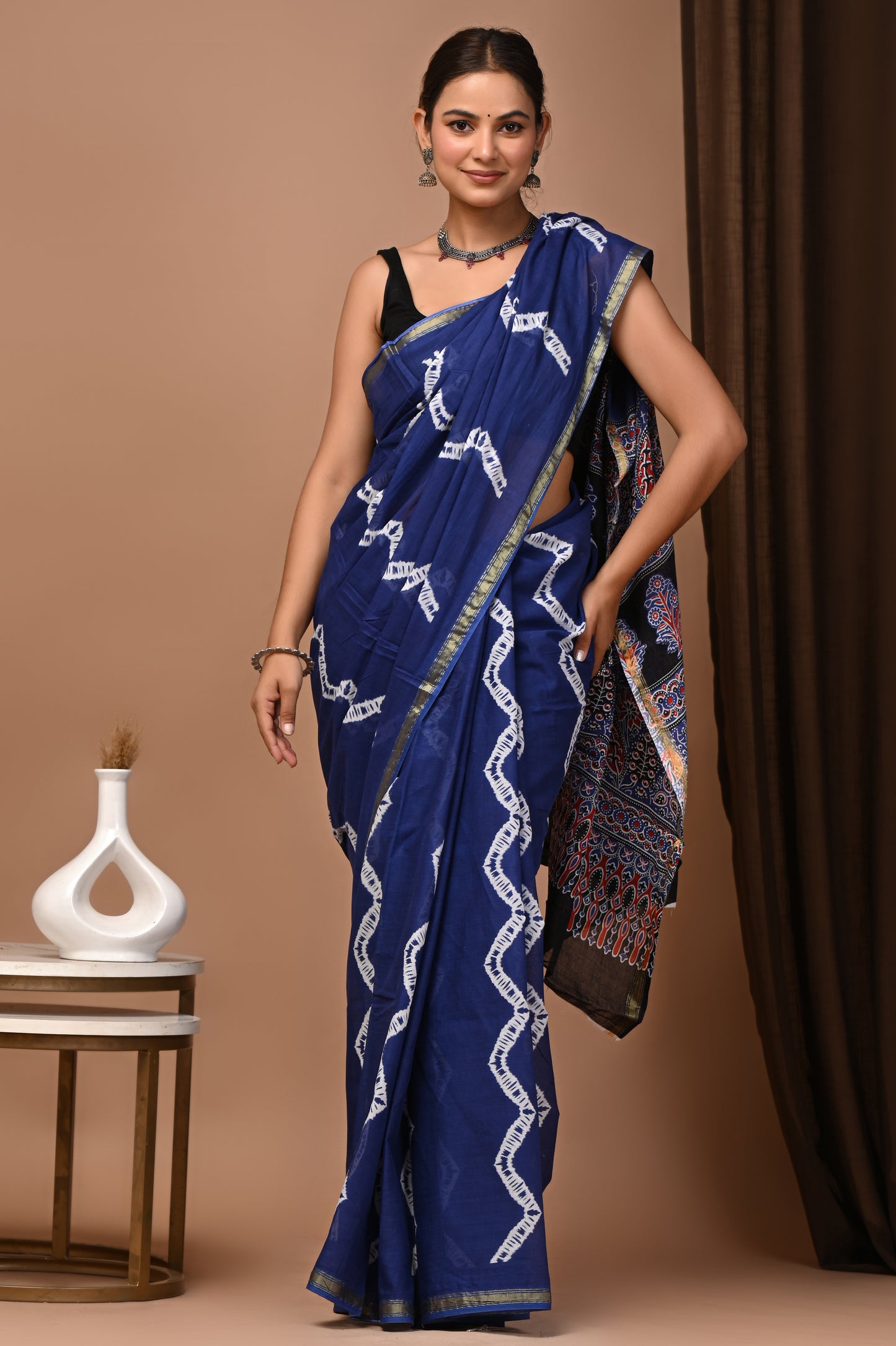 GOLD - Neel Laharia - Cotton Saree with Zari Borders