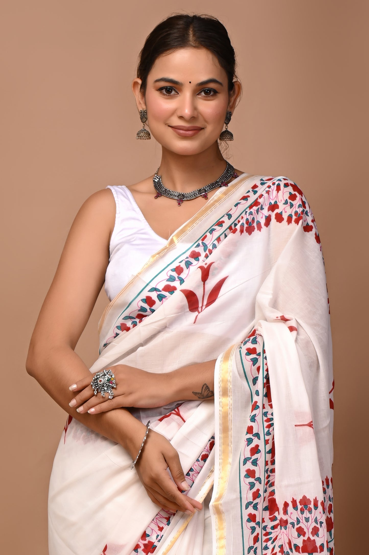 GOLD - Himani Gulbahar - Cotton Saree with Zari Borders