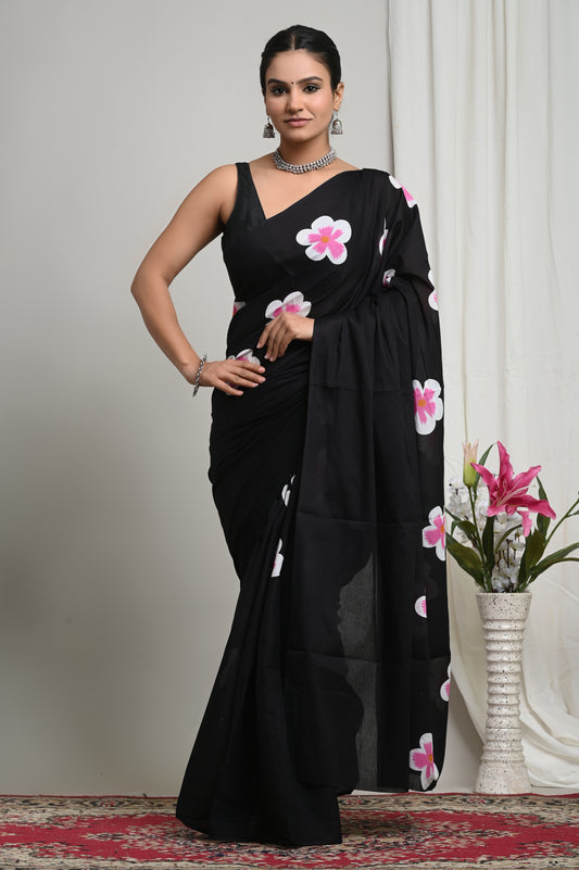 Blossom Cotton Mul Printed Saree