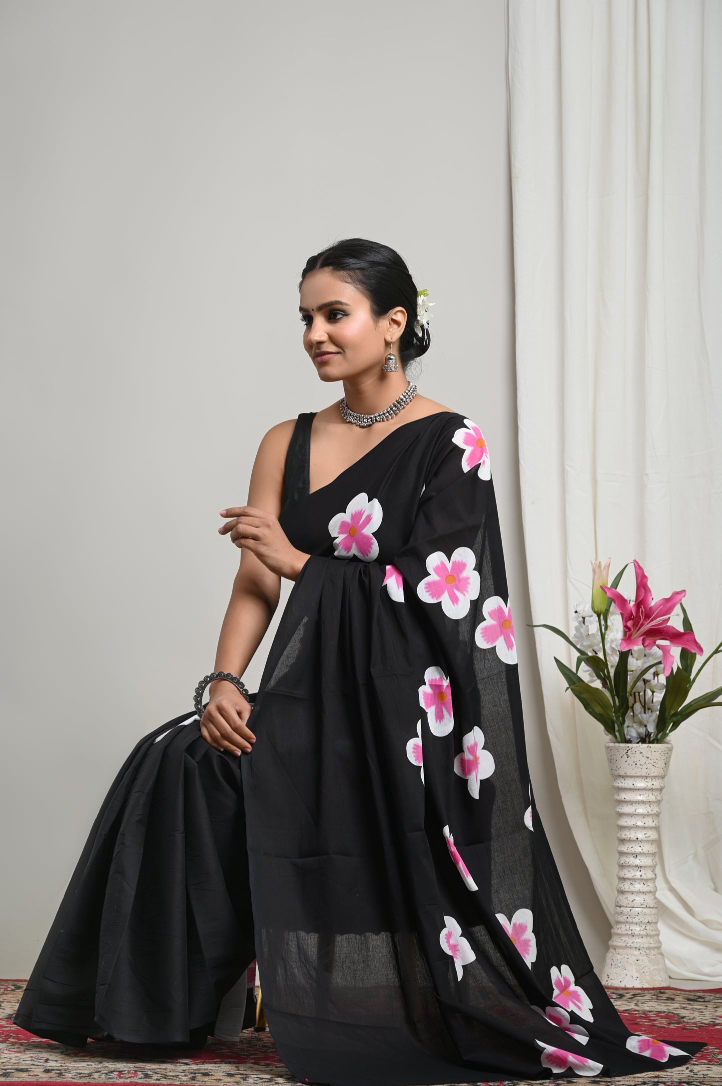 Blossom Cotton Mul Printed Saree