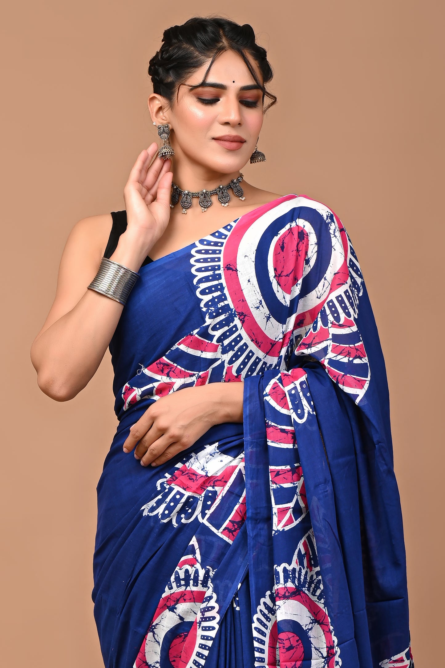 Batiksi Cotton Mul Printed Saree