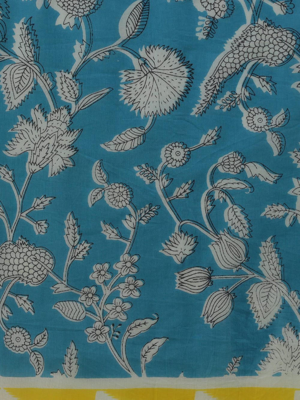 Golden Drift — Cotton Mulmul Printed Saree