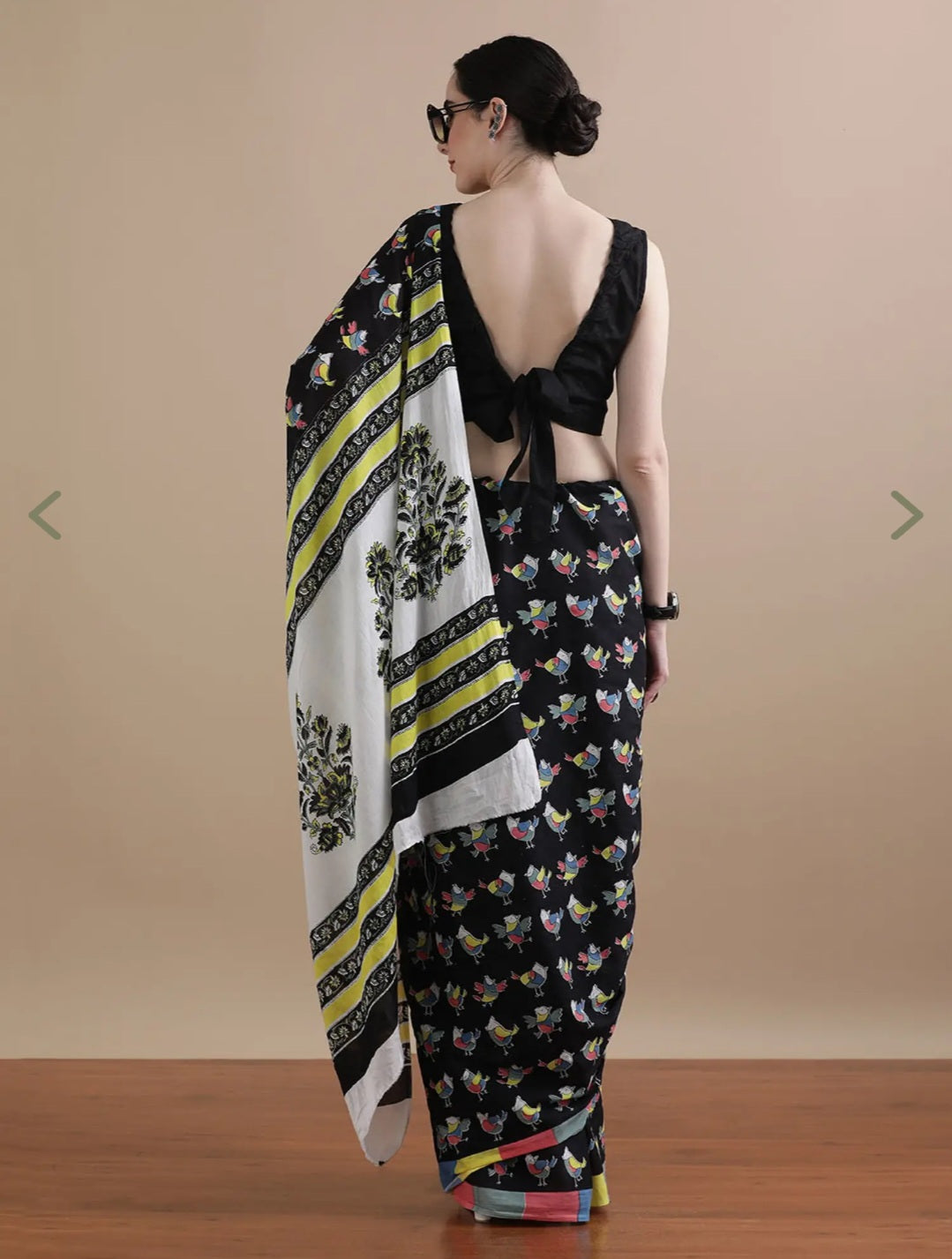 Flock & Fable — Cotton Mulmul Printed Saree