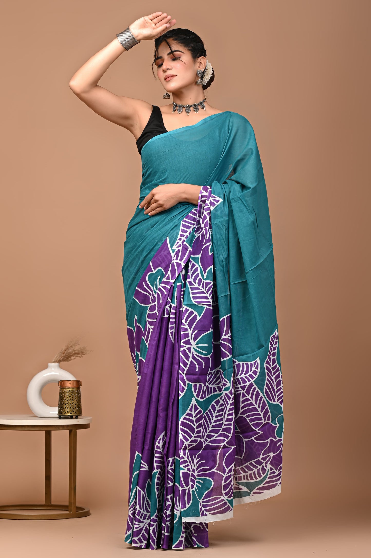 Batiksi Cotton Mul Printed Saree