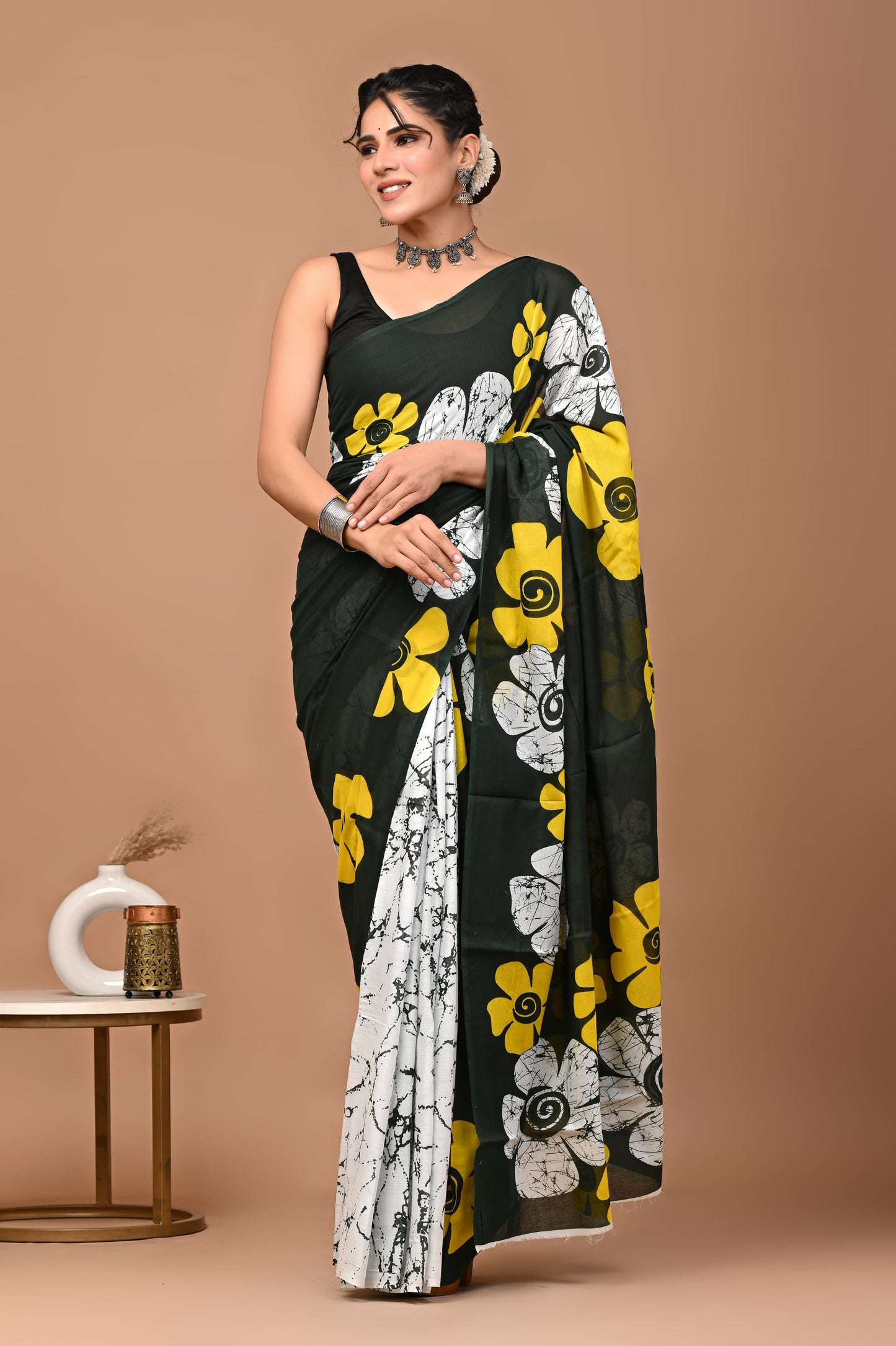 Batiksi Cotton Mul Printed Saree