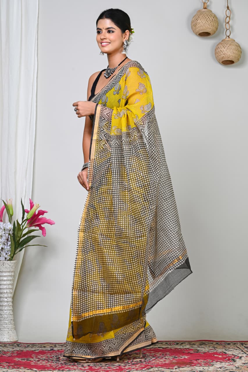 Kotadoria — Turmeric Paisley — Handblock Printed