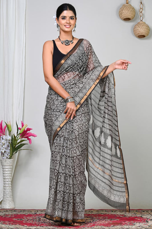 Kotadoria — Midnight Jaal — Handblock Printed