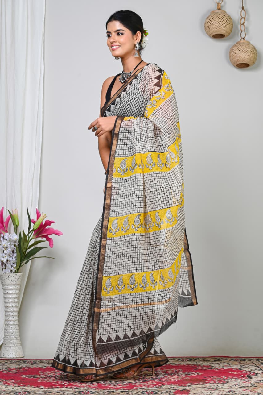 Kotadoria — Checked Sunshine — Handblock Printed