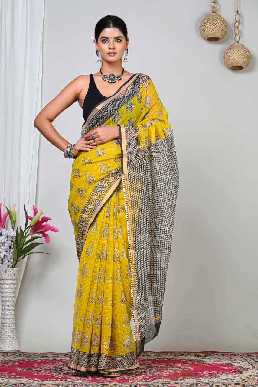 Kotadoria — Turmeric Paisley — Handblock Printed