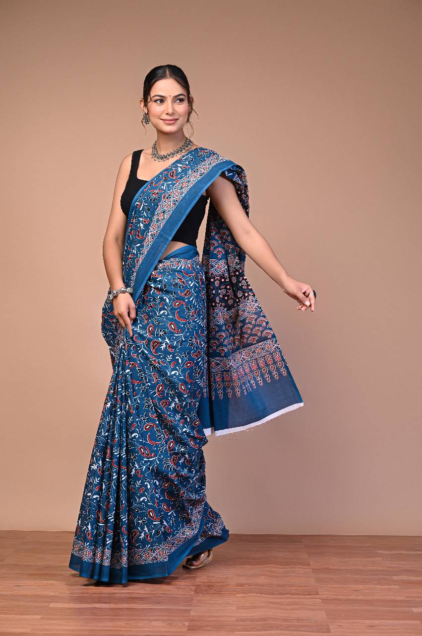 Ajrakh Edit — Indigo Paisley